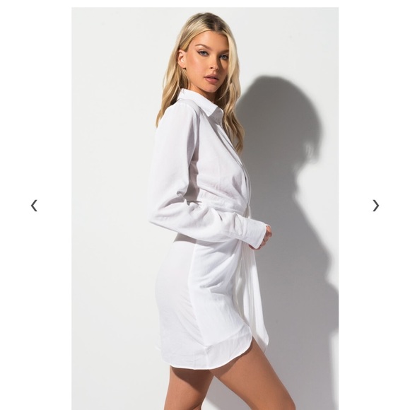 NWT AKIRA LINEN LONG SLEEVE SHURT DRESS🔥 - Picture 3 of 10